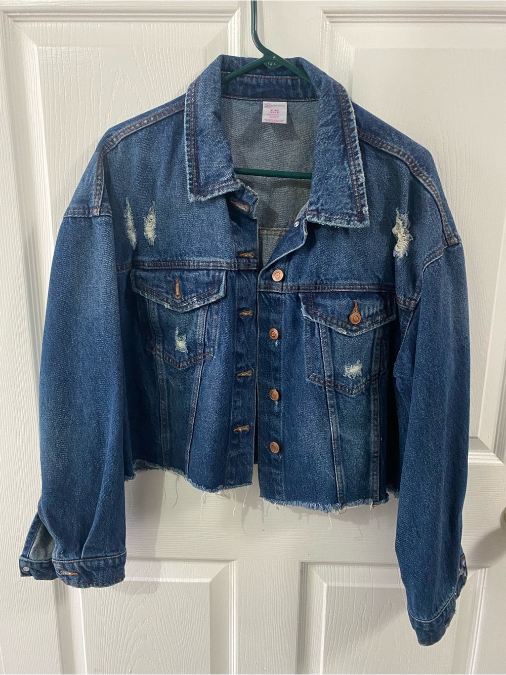 No Boundaries Distressed Blue Denim Jacket